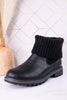 Black Quiver Ankle Booties With Sweater Cuff - Whiskey Skies - CORKYS FOOTWEAR