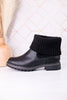 Black Quiver Ankle Booties With Sweater Cuff - Whiskey Skies - CORKYS FOOTWEAR