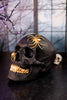 Black Resin Skull With Gold Spiders - Whiskey Skies - K&K INTERIORS