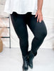 Black Rhinestone High Waist Leggings - Whiskey Skies - WHITE BIRCH