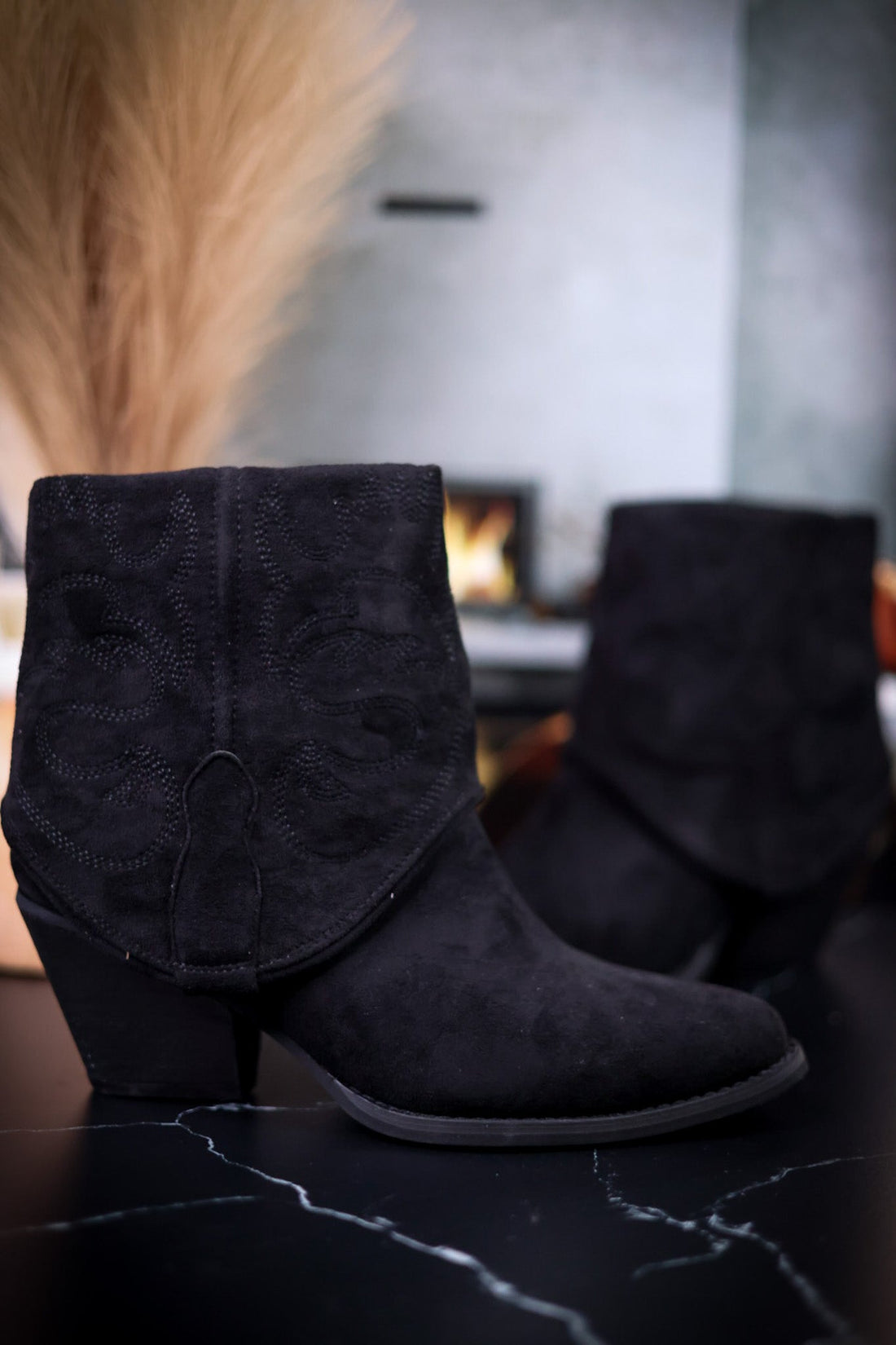 Black Saylor Ankle Boots - Whiskey Skies - VERY G