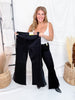 Black Shadow Luxe Judy Blue Flare Jeans W/ Lace Hem Detail (Three Inseams) - Whiskey Skies - JUDY BLUE