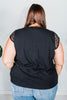 Black Short Sleeve Crochet Yolk Top - Whiskey Skies - WHITE BIRCH