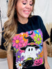 Black Short Sleeve Neon Witch Ghost Graphic Tee - Whiskey Skies - GLAIME