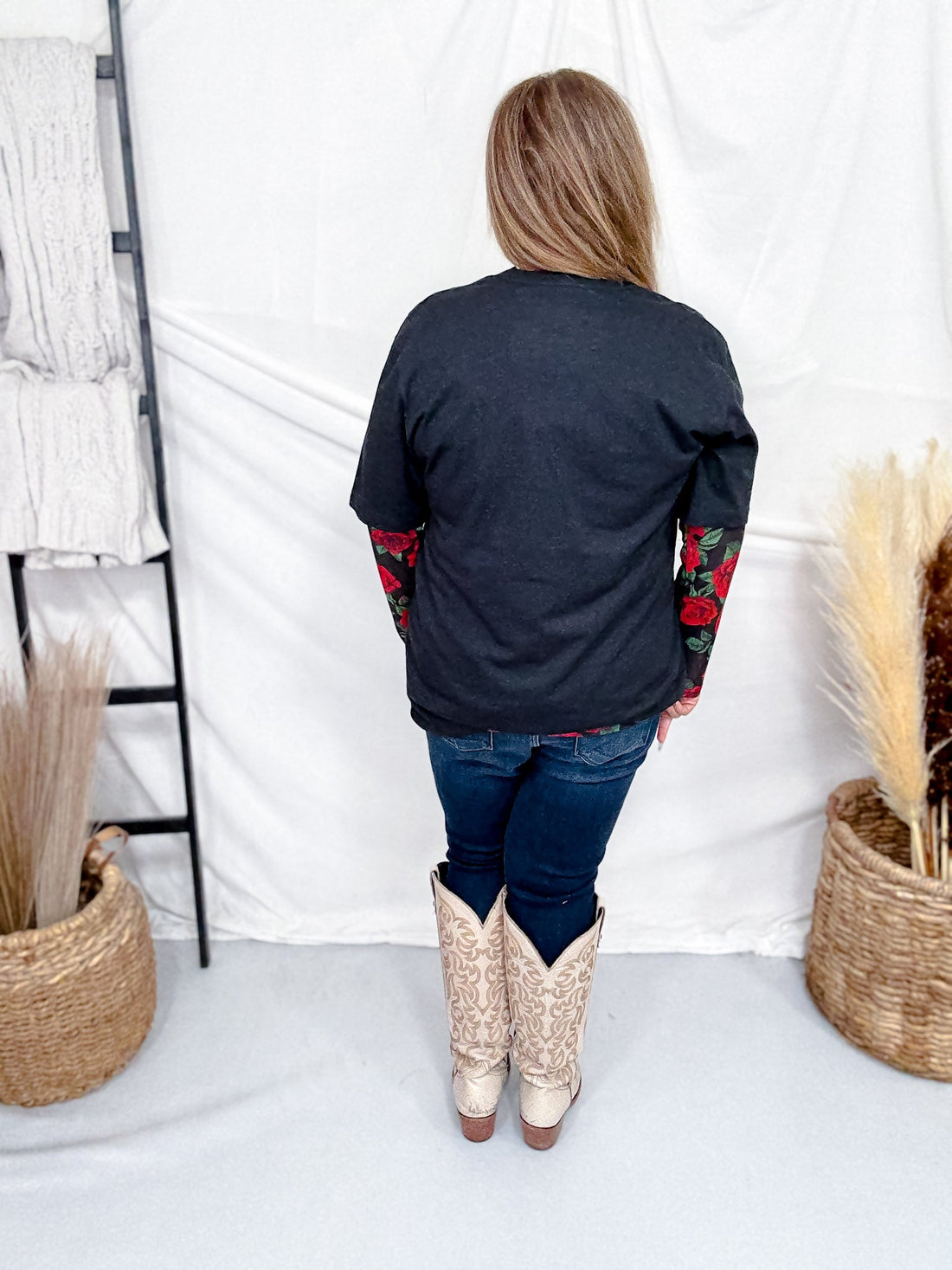 Black Short Sleeve "Rose Of My Heart" Graphic Tee - Whiskey Skies - STERLING KREEK