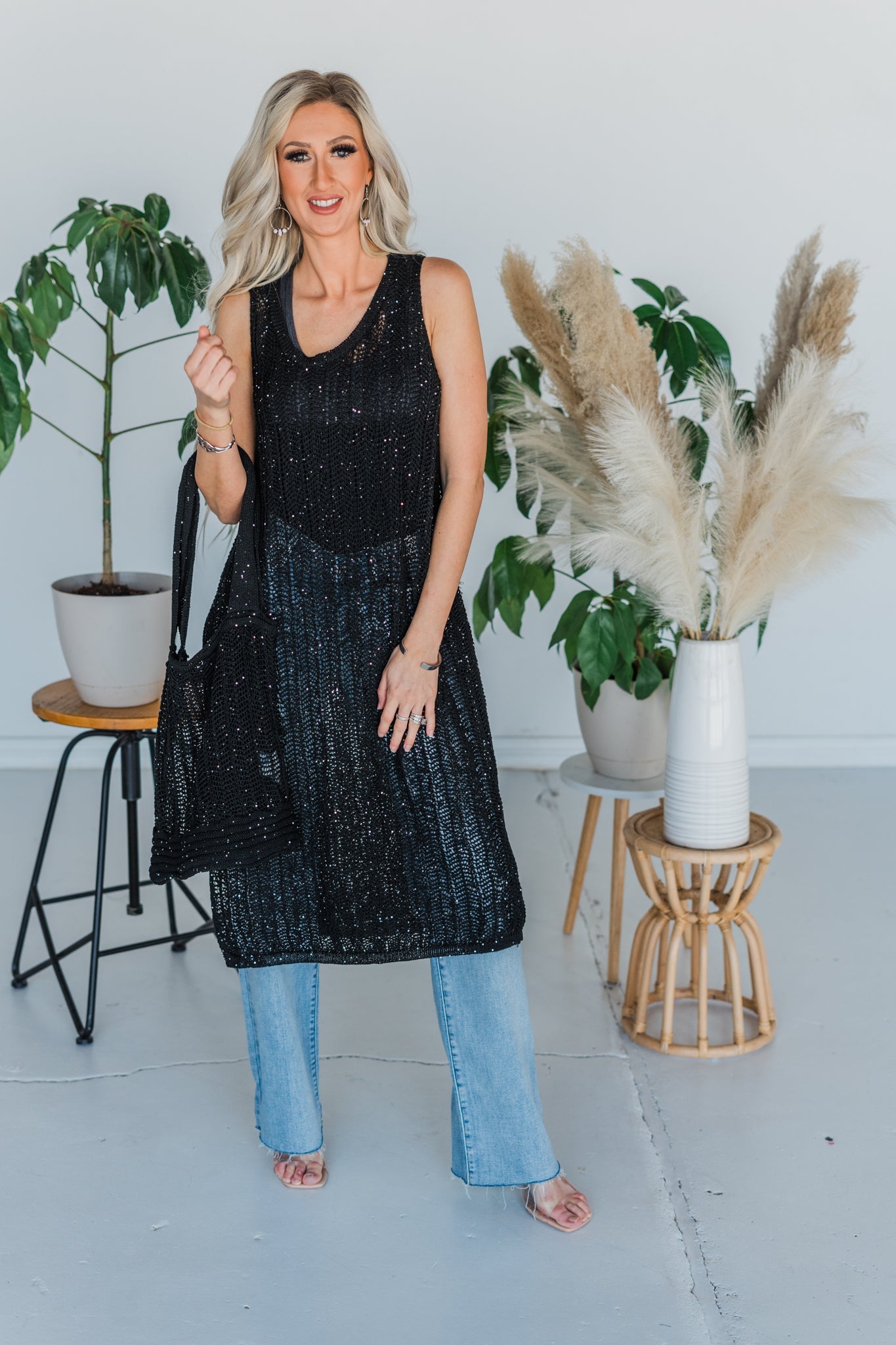 sleeveless side slit dress Black Ribbed Mock Neck Sleeveless Side Slit Midi Dress PinkBlush