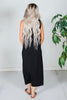 Black Sleeveless Essential V - Neck Ribbed Maxi Dress - Whiskey Skies - BLUMIN