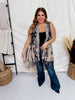 Black Star Lace High Low Vest - Whiskey Skies - ORIGAMI APPAREL