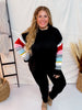 Black Sweater with Fun Colored Sleeves - Whiskey Skies - ANDREE BY UNIT