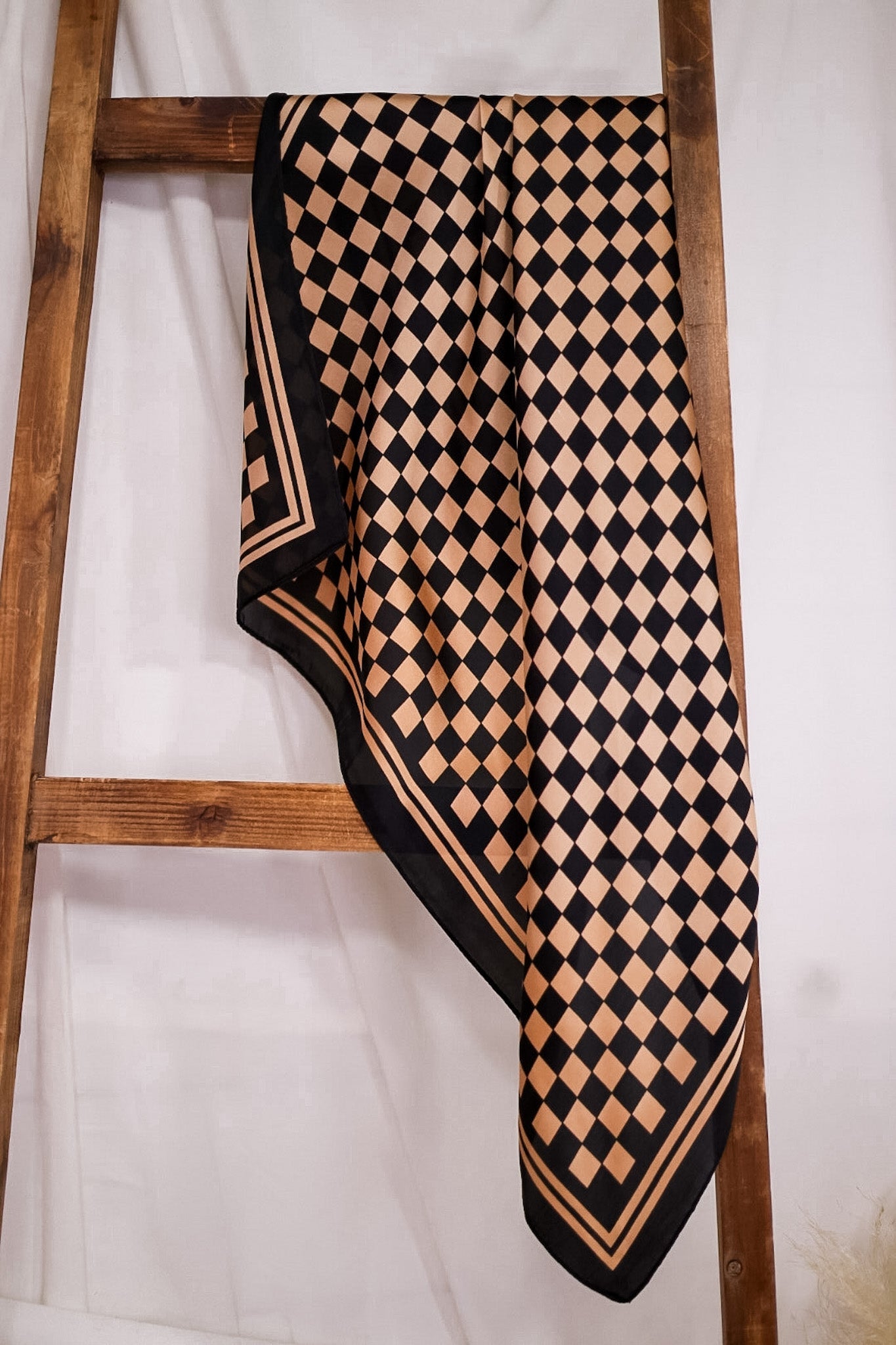 Black & Tan Checkered Out Wild Rag - Whiskey Skies - ROWDY CROWD CLOTHING