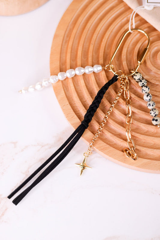 Black Tassel Bag Charm - Whiskey Skies - SHIRALEAH