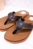 Black Western Inspired "Galya" Sandals W/ Stitching Details - Whiskey Skies - YELLOWBOX
