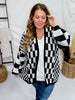 Black & White Checkerboard Open Front Cardigan - Whiskey Skies - DAVI & DANI