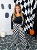 Black & White Checkered Elastic Waist Pants - Whiskey Skies - BIRD & CO