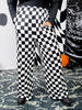 Black & White Checkered Elastic Waist Pants - Whiskey Skies - BIRD & CO
