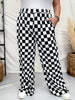 Black & White Checkered Elastic Waist Pants - Whiskey Skies - BIRD & CO