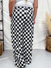 Black & White Checkered Elastic Waist Pants - Whiskey Skies - BIRD & CO