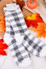 Black & White Checkered Fuzzy Socks - Whiskey Skies - CRESCENT SOCK COMPANY