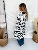 Black & White Checkered Ghost Print Cardigan - Whiskey Skies - BLAKELEY