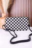 Black & White Checkered Riley Crossbody Bag - Whiskey Skies - JEN & CO