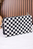Black & White Checkered Riley Crossbody Bag - Whiskey Skies - JEN & CO