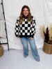 Black & White Checkered Sweater - Whiskey Skies - POLAGRAM + BAEVELY