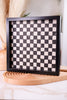 Black & White Checkered Wood Tray - Whiskey Skies - DEVANIE AT HOME