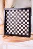 Black & White Checkered Wood Tray - Whiskey Skies - DEVANIE AT HOME