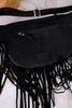 Black & White Cowhide Sling Bag With Fringe - Whiskey Skies - COUNTRYSIDE CO.