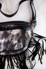 Black & White Cowhide Sling Bag With Fringe - Whiskey Skies - COUNTRYSIDE CO.
