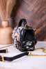 Black & White Cowhide Valencia Ostrich Bag W/ Leather Features - Whiskey Skies - LOYAL WEST