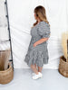Black & White Gingham Puff Sleeve Midi Dress - Whiskey Skies - ODDI