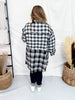 Black & White Plaid Flannel With Fringe Hems - Whiskey Skies - WHITE BIRCH