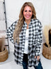 Black & White Plaid Flannel With Fringe Hems - Whiskey Skies - WHITE BIRCH
