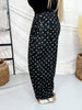 Black & White Polka Dot Cropped High Waist Tapered Leg Pants - Whiskey Skies - ODDI