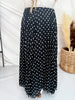 Black & White Polka Dot Pleated Midi Skirt - Whiskey Skies - DAVI & DANI