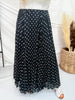 Black & White Polka Dot Pleated Midi Skirt - Whiskey Skies - DAVI & DANI