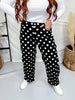 Black & White Polka Dot Straight Leg Pants - Whiskey Skies - HEIMISH