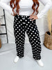 Black & White Polka Dot Straight Leg Pants - Whiskey Skies - HEIMISH