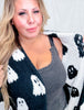 Black & White Reversible Ghost Print Cardigan - Whiskey Skies - BIRD & CO