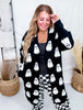 Black & White Reversible Ghost Print Cardigan - Whiskey Skies - BIRD & CO