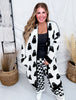 Black & White Reversible Ghost Print Cardigan - Whiskey Skies - BIRD & CO