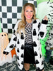Black & White Reversible Ghost Print Cardigan - Whiskey Skies - BIRD & CO