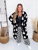 Black & White Reversible Ghost Print Cardigan - Whiskey Skies - BIRD & CO