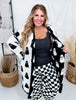 Black & White Reversible Ghost Print Cardigan - Whiskey Skies - BIRD & CO