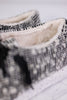 Black & White Sherpa Lined Sneakers - Whiskey Skies - VERY G