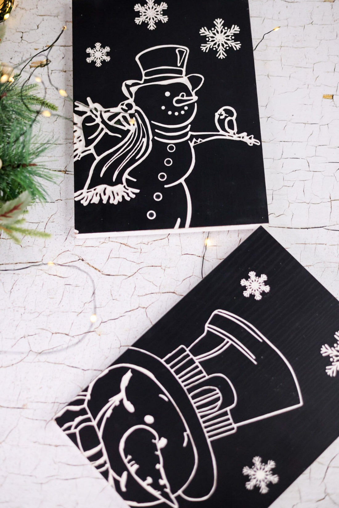 Black & White Snowman Wall Signs (2 Styles) - Whiskey Skies - WT COLLECTION