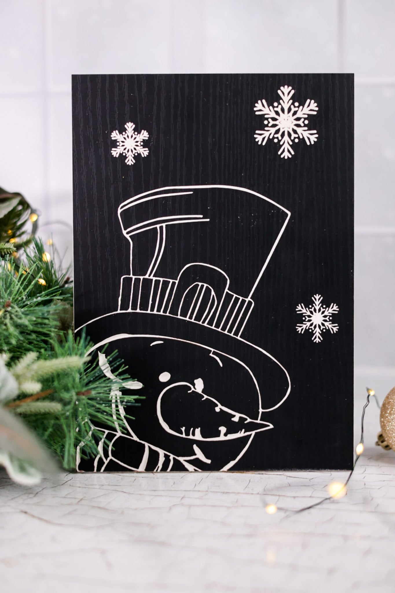Black & White Snowman Wall Signs (2 Styles) - Whiskey Skies - WT COLLECTION