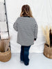 Black & White Striped Long Sleeve Top With Side Slits - Whiskey Skies - WHITE BIRCH