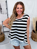 Black & White Striped Sleeveless Top - Whiskey Skies - DAVI & DANI